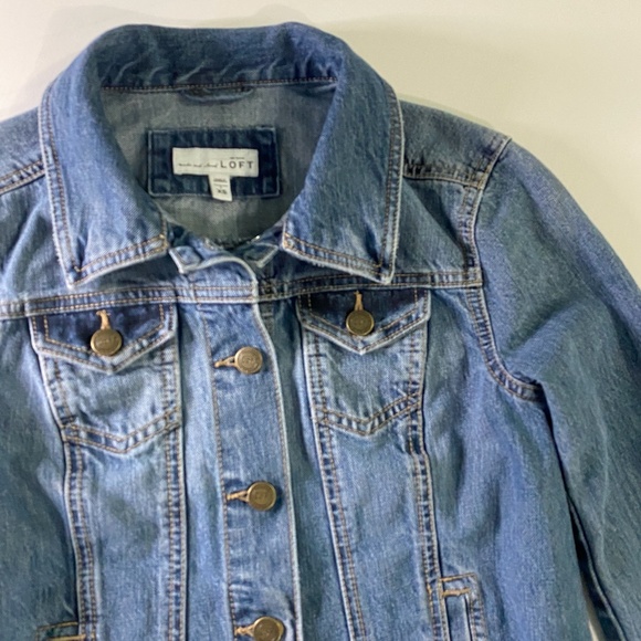 Ann Taylor Loft Made & Loved Denim Blue Jean Jacket XS - Picture 3 of 8